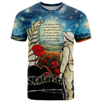 Kei Wareware Tatou New Zealand ANZAC Day T Shirt Starry Night Inspo Style LT05 Blue - Polynesian Pride