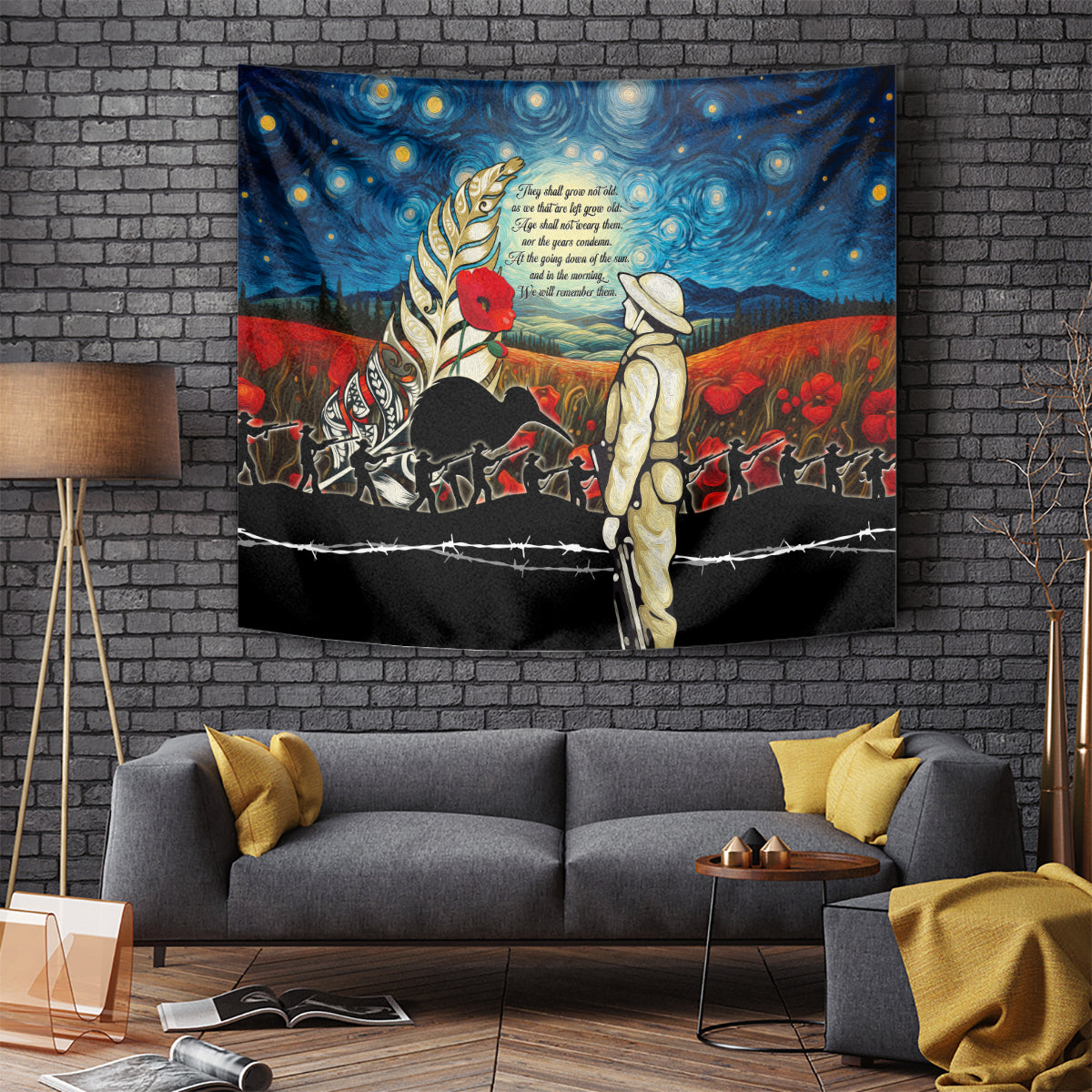 Kei Wareware Tatou New Zealand ANZAC Day Tapestry Starry Night Inspo Style