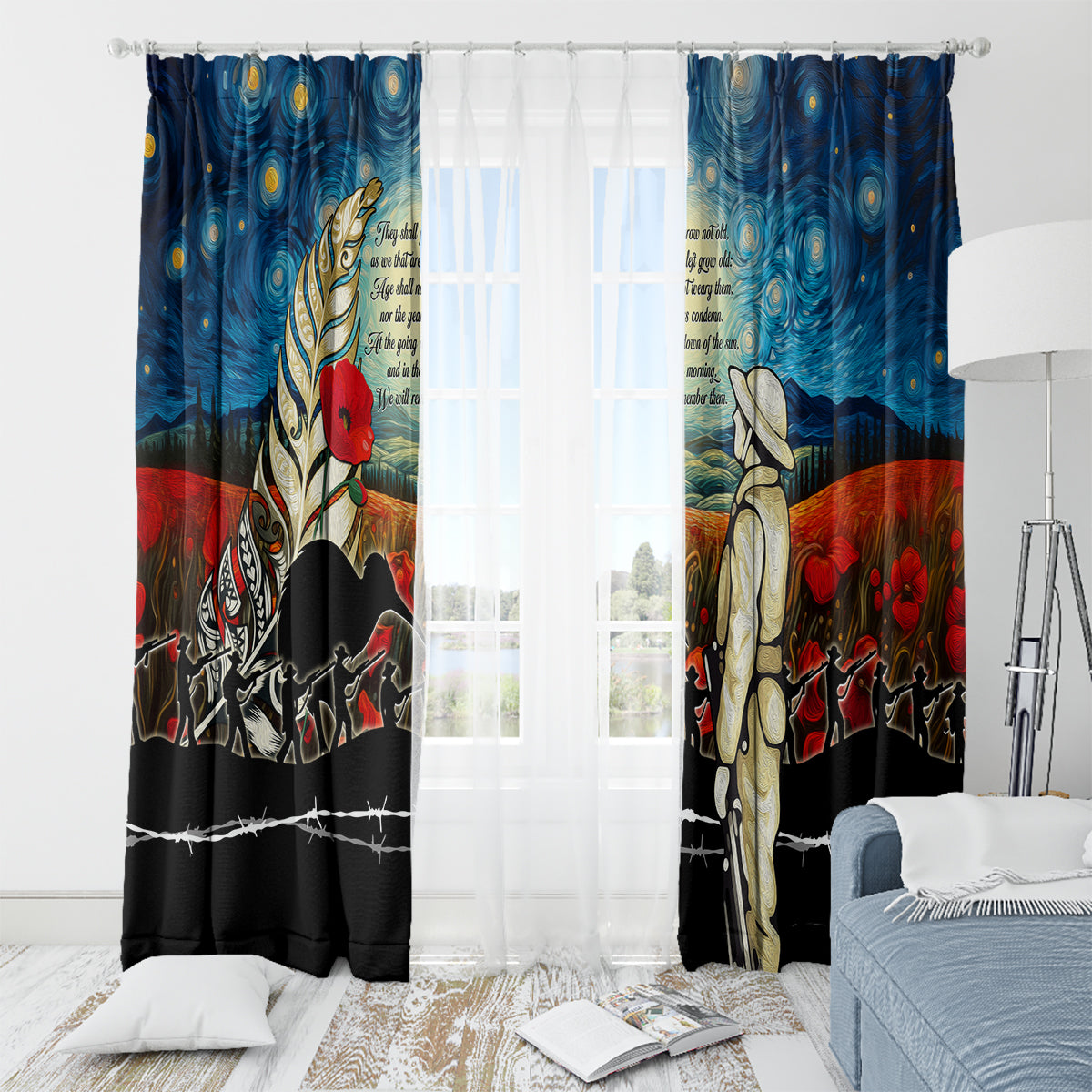 Kei Wareware Tatou New Zealand ANZAC Day Window Curtain Starry Night Inspo Style