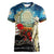 Kei Wareware Tatou New Zealand ANZAC Day Women V Neck T Shirt Starry Night Inspo Style LT05 Female Blue - Polynesian Pride