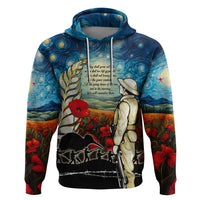 Kei Wareware Tatou New Zealand ANZAC Day Zip Hoodie Starry Night Inspo Style LT05 Pullover Hoodie Blue - Polynesian Pride