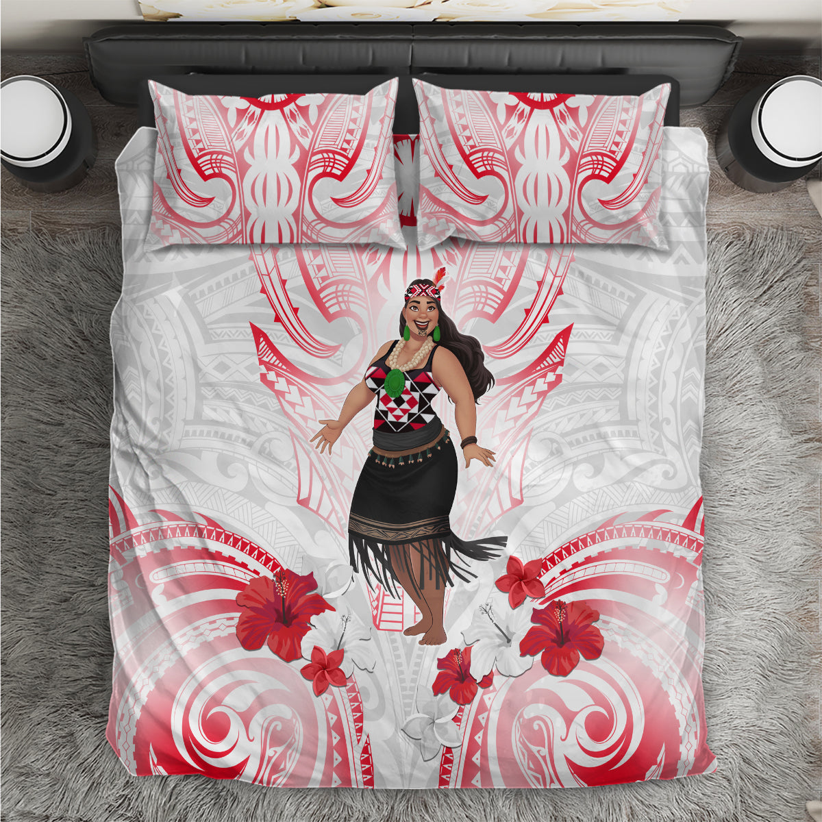 New Zealand Women's Day Bedding Set Maori Wahine Polynesian Pattern