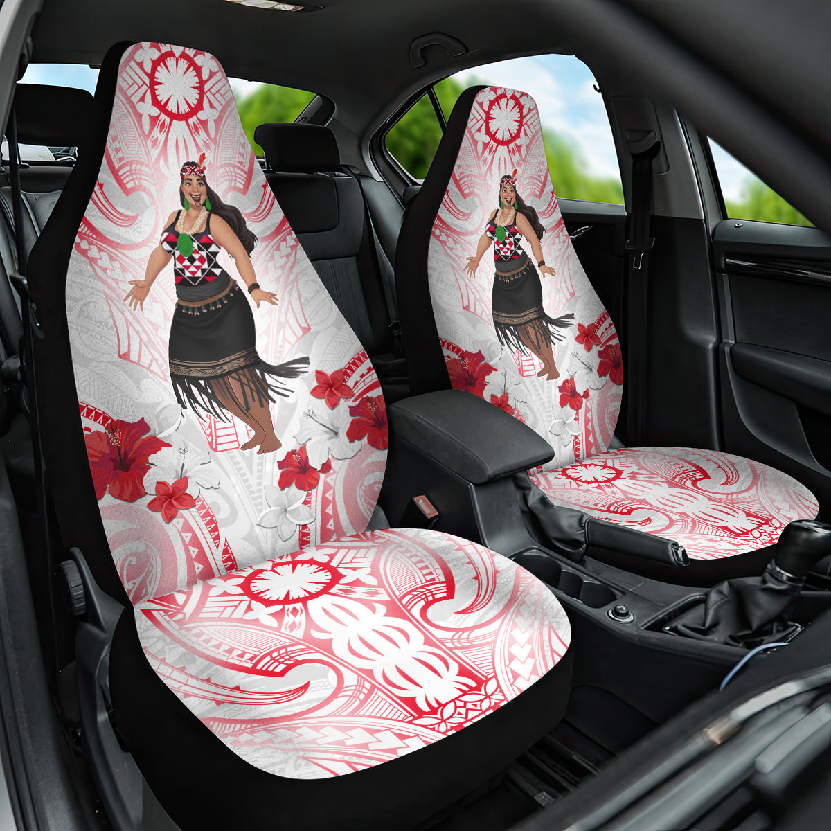 New Zealand Women's Day Car Seat Cover Maori Wahine Polynesian Pattern