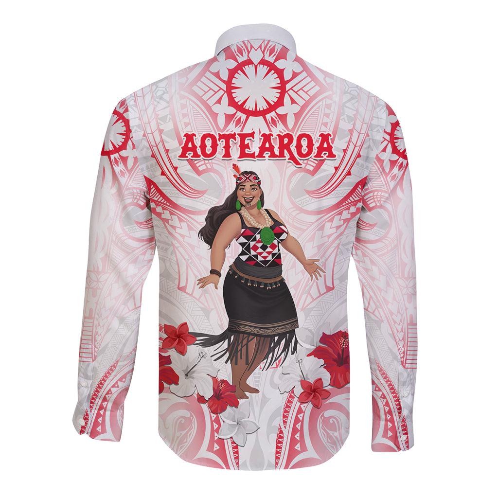 New Zealand Women's Day Long Sleeve Button Shirt Maori Wahine Polynesian Pattern LT05 - Polynesian Pride