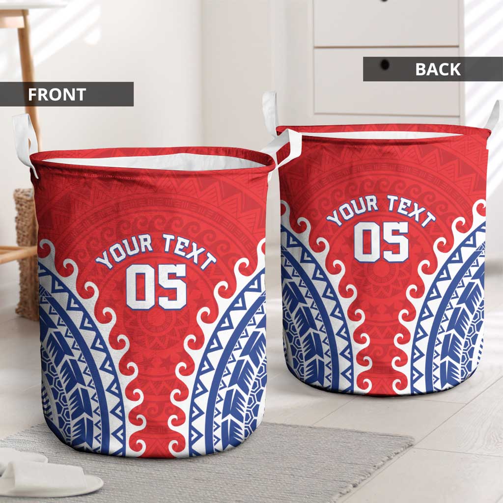 Custom Tuamotu Archipelago Laundry Basket Polynesian Tribal Tattoo