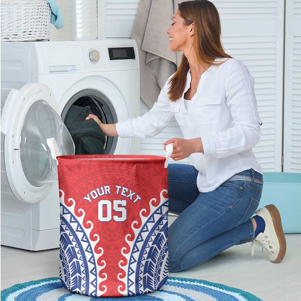 Custom Tuamotu Archipelago Laundry Basket Polynesian Tribal Tattoo
