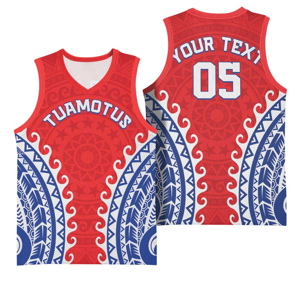 Custom Tuamotu Archipelago Basketball Jersey Polynesian Tribal Tattoo