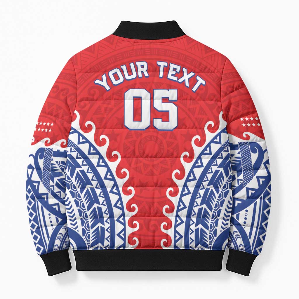 Custom Tuamotu Archipelago Bomber Puffer Jacket Polynesian Tribal Tattoo