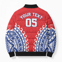 Custom Tuamotu Archipelago Bomber Puffer Jacket Polynesian Tribal Tattoo