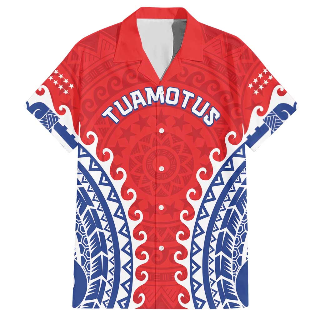 Custom Tuamotu Archipelago Hawaiian Shirt Polynesian Tribal Tattoo LT05 Red - Polynesian Pride