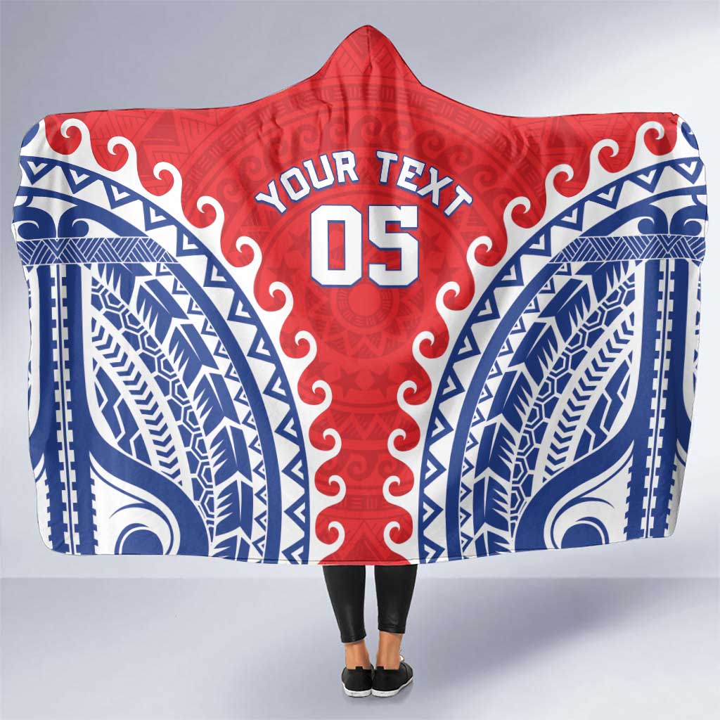 Custom Tuamotu Archipelago Hooded Blanket Polynesian Tribal Tattoo