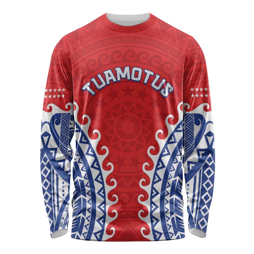 Custom Tuamotu Archipelago Long Sleeve Shirt Polynesian Tribal Tattoo