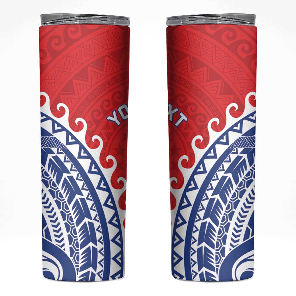 Custom Tuamotu Archipelago Skinny Tumbler Polynesian Tribal Tattoo LT05 Red - Polynesian Pride