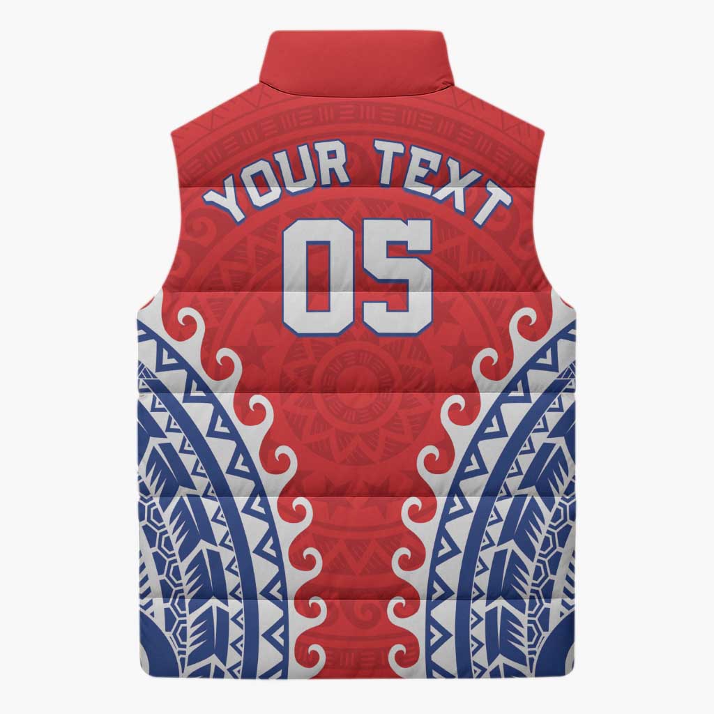 Custom Tuamotu Archipelago Sleeveless Puffer Jacket Polynesian Tribal Tattoo LT05 - Polynesian Pride