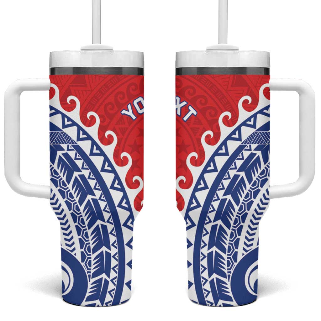 Custom Tuamotu Archipelago Tumbler With Handle Polynesian Tribal Tattoo