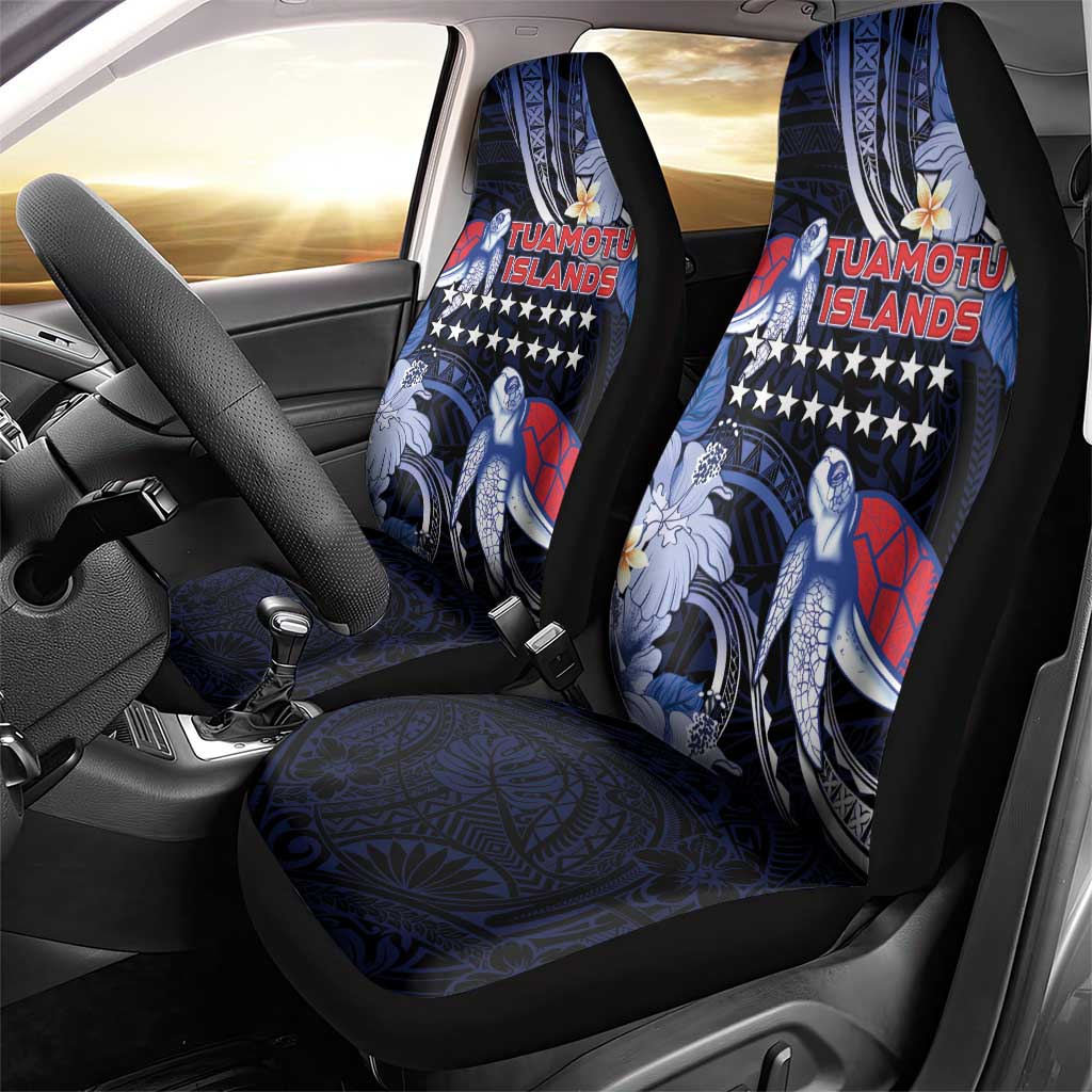 Tuamotu Islands Car Seat Cover Polynesian Pattern With Turtle