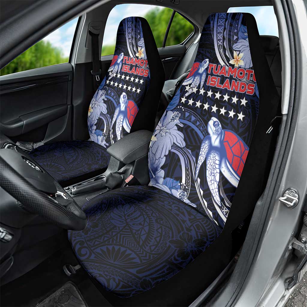 Tuamotu Islands Car Seat Cover Polynesian Pattern With Turtle