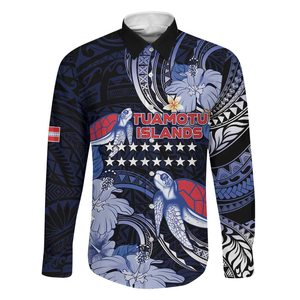 Tuamotu Islands Family Matching Off The Shoulder Long Sleeve Dress and Hawaiian Shirt Polynesian Pattern With Turtle