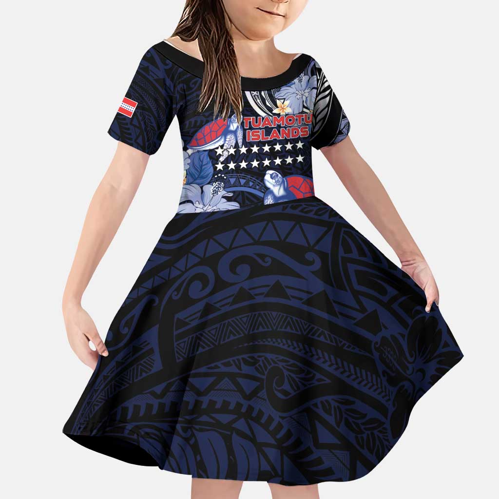 Tuamotu Islands Family Matching Short Sleeve Bodycon Dress and Hawaiian Shirt Polynesian Pattern With Turtle