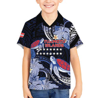 Tuamotu Islands Family Matching Short Sleeve Bodycon Dress and Hawaiian Shirt Polynesian Pattern With Turtle