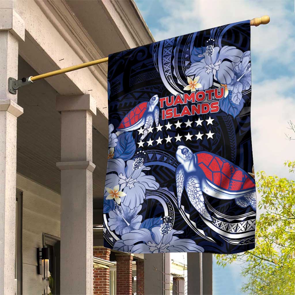 Tuamotu Islands Garden Flag Polynesian Pattern With Turtle