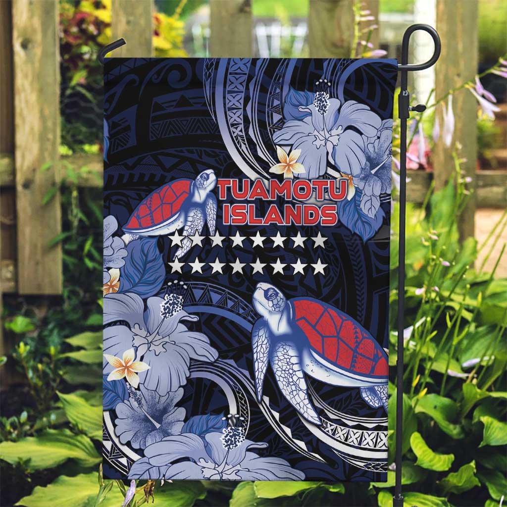 Tuamotu Islands Garden Flag Polynesian Pattern With Turtle