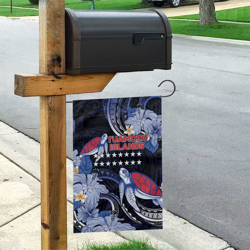 Tuamotu Islands Garden Flag Polynesian Pattern With Turtle