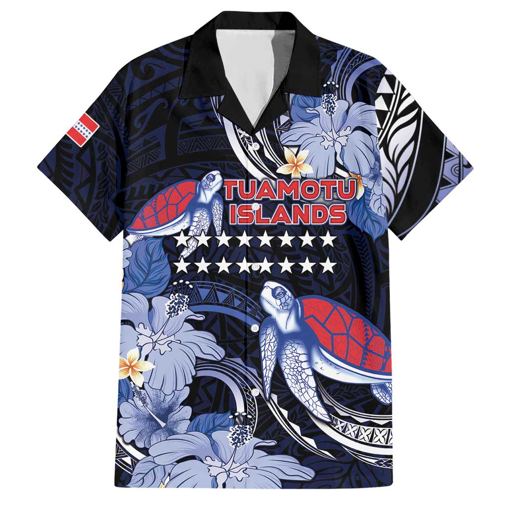Tuamotu Islands Hawaiian Shirt Polynesian Pattern With Turtle LT05 Black - Polynesian Pride