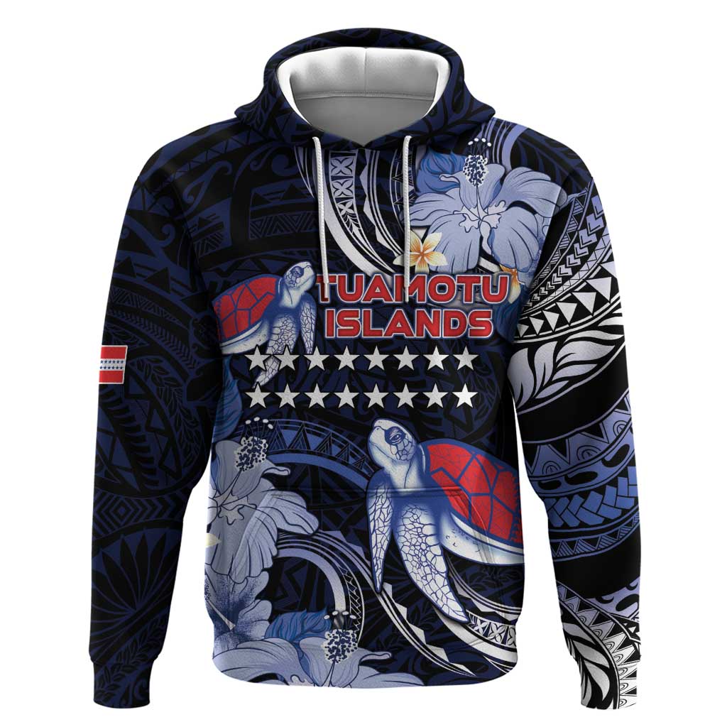 Tuamotu Islands Hoodie Polynesian Pattern With Turtle LT05 Pullover Hoodie Black - Polynesian Pride