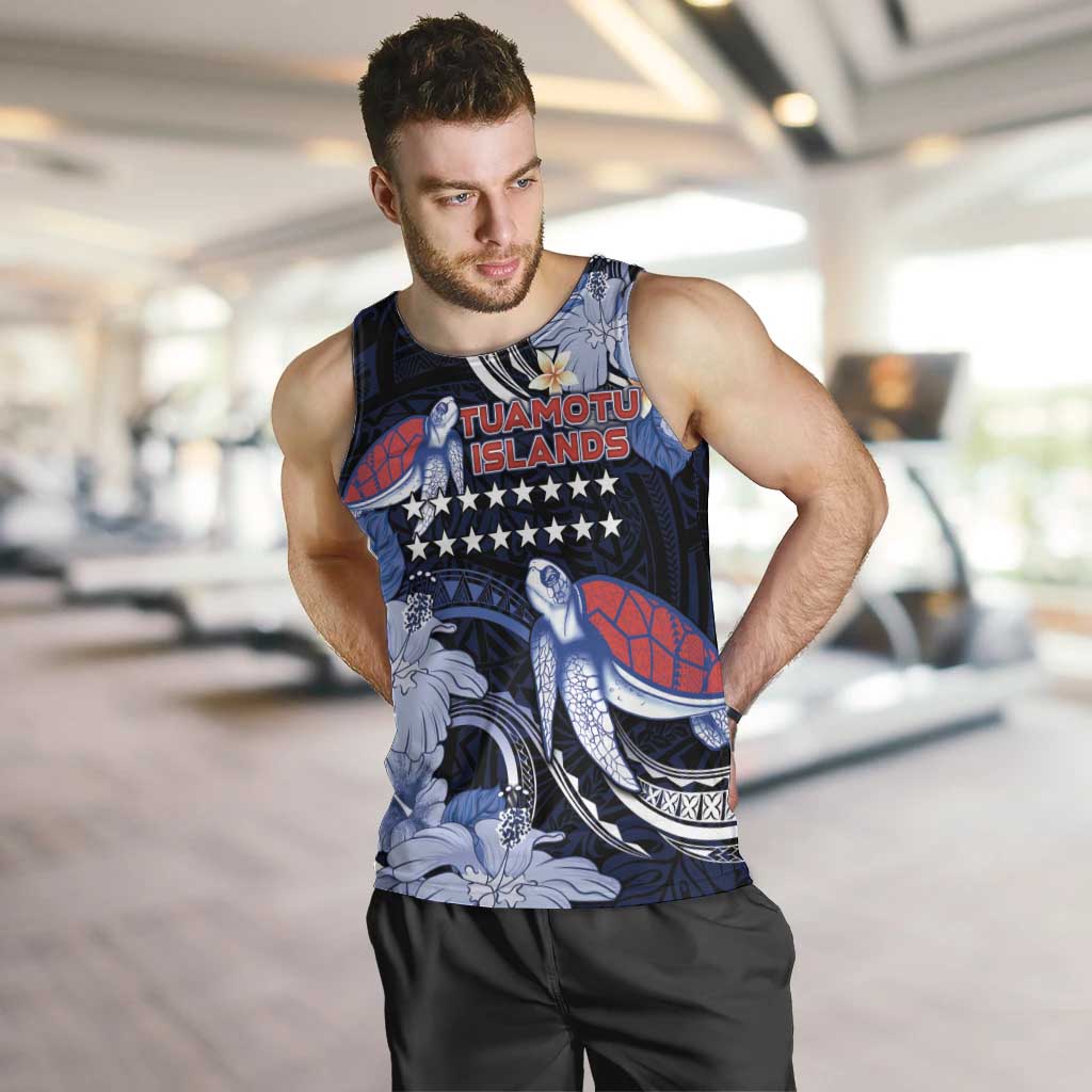 Tuamotu Islands Men Tank Top Polynesian Pattern With Turtle