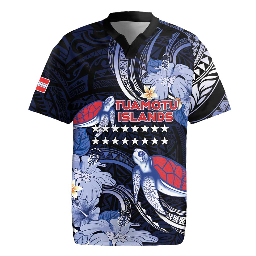 Tuamotu Islands Rugby Jersey Polynesian Pattern With Turtle