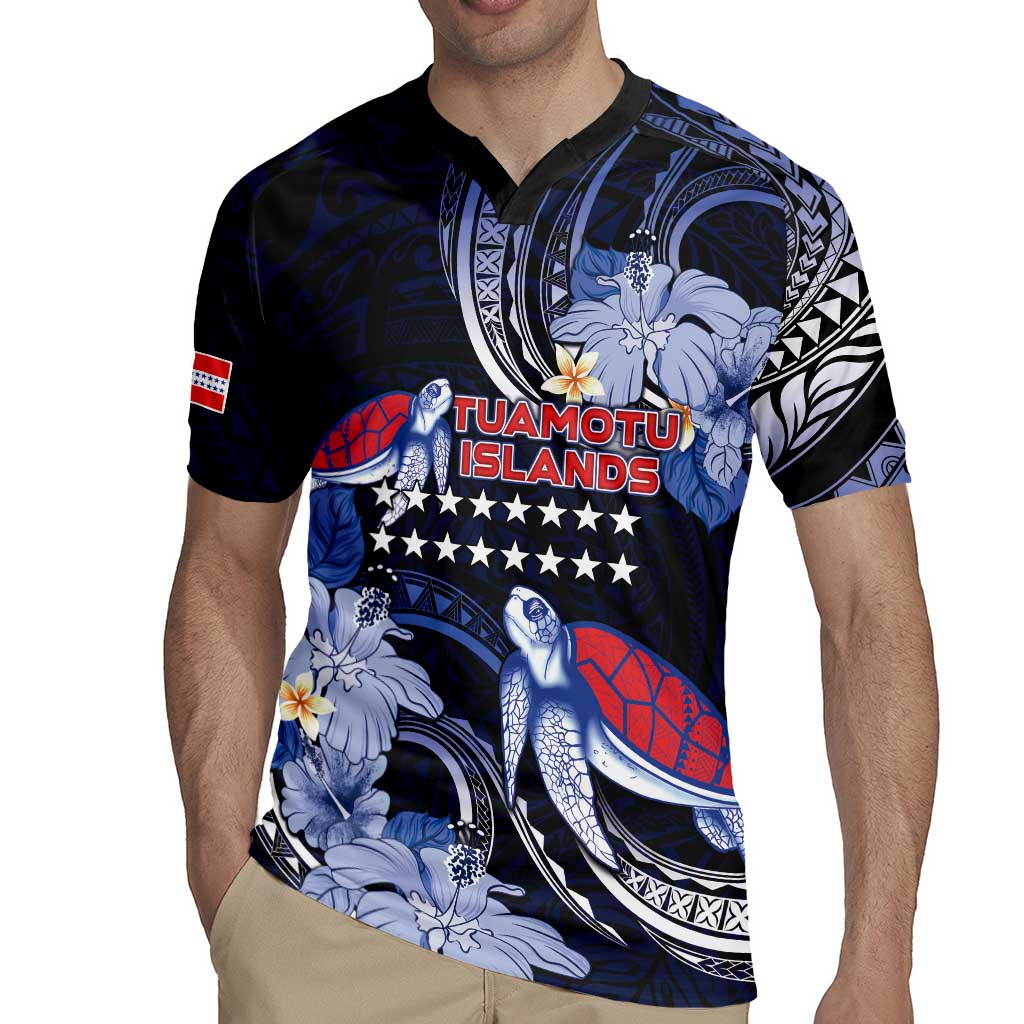 Tuamotu Islands Rugby Jersey Polynesian Pattern With Turtle