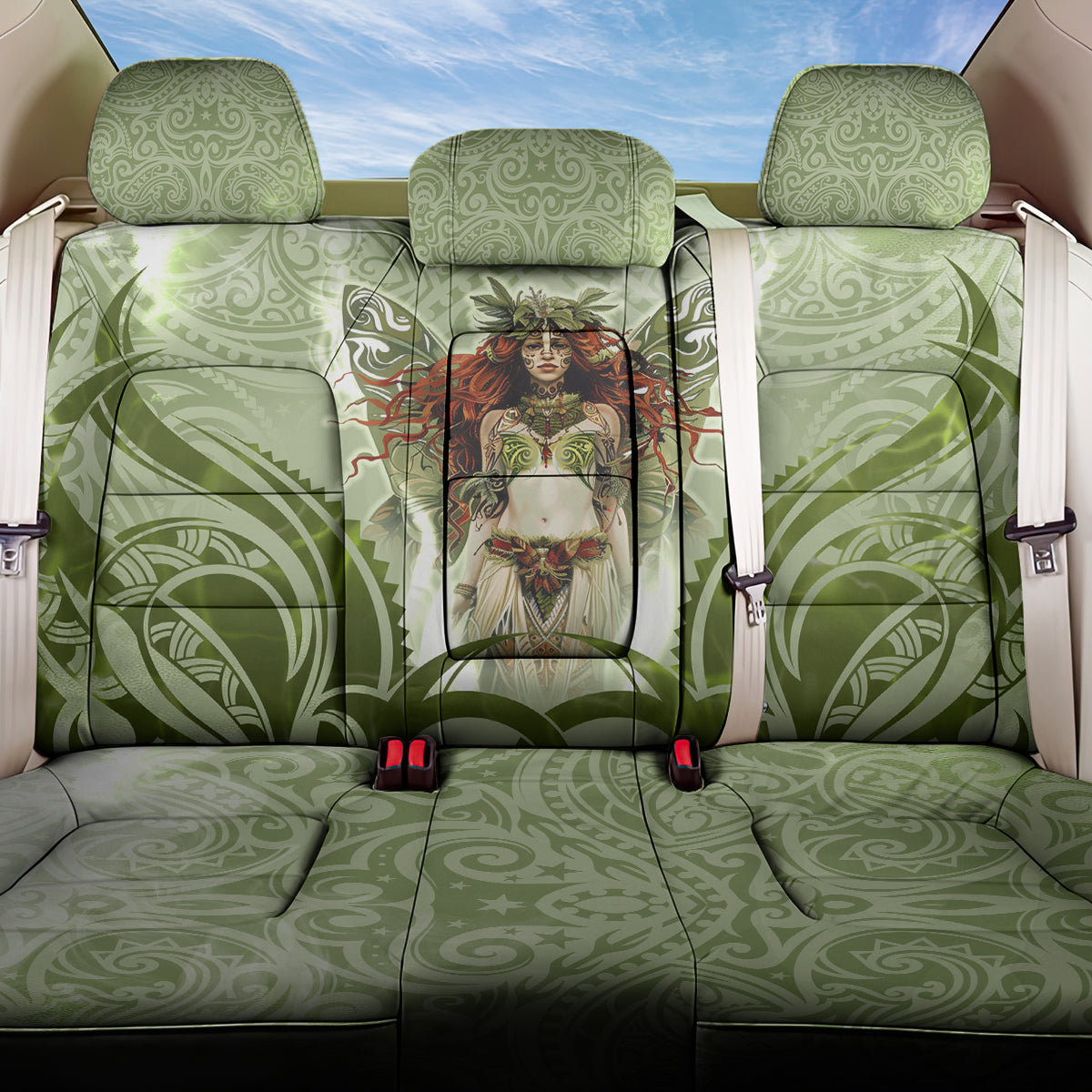 New Zealand Maori Fairy Patupaiarehe Back Car Seat Cover Polynesian Style