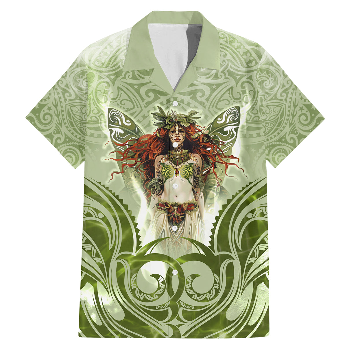 New Zealand Maori Fairy Patupaiarehe Family Matching Mermaid Dress and Hawaiian Shirt Polynesian Style LT05 Dad's Shirt - Short Sleeve Red - Polynesian Pride