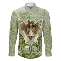 New Zealand Maori Fairy Patupaiarehe Family Matching Mermaid Dress and Hawaiian Shirt Polynesian Style LT05 Dad's Shirt - Long Sleeve Red - Polynesian Pride