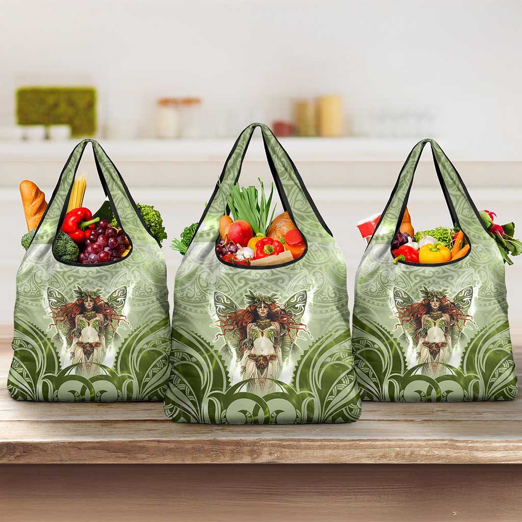 New Zealand Maori Fairy Patupaiarehe Grocery Bag Polynesian Style