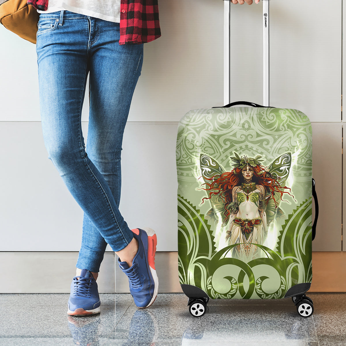 New Zealand Maori Fairy Patupaiarehe Luggage Cover Polynesian Style