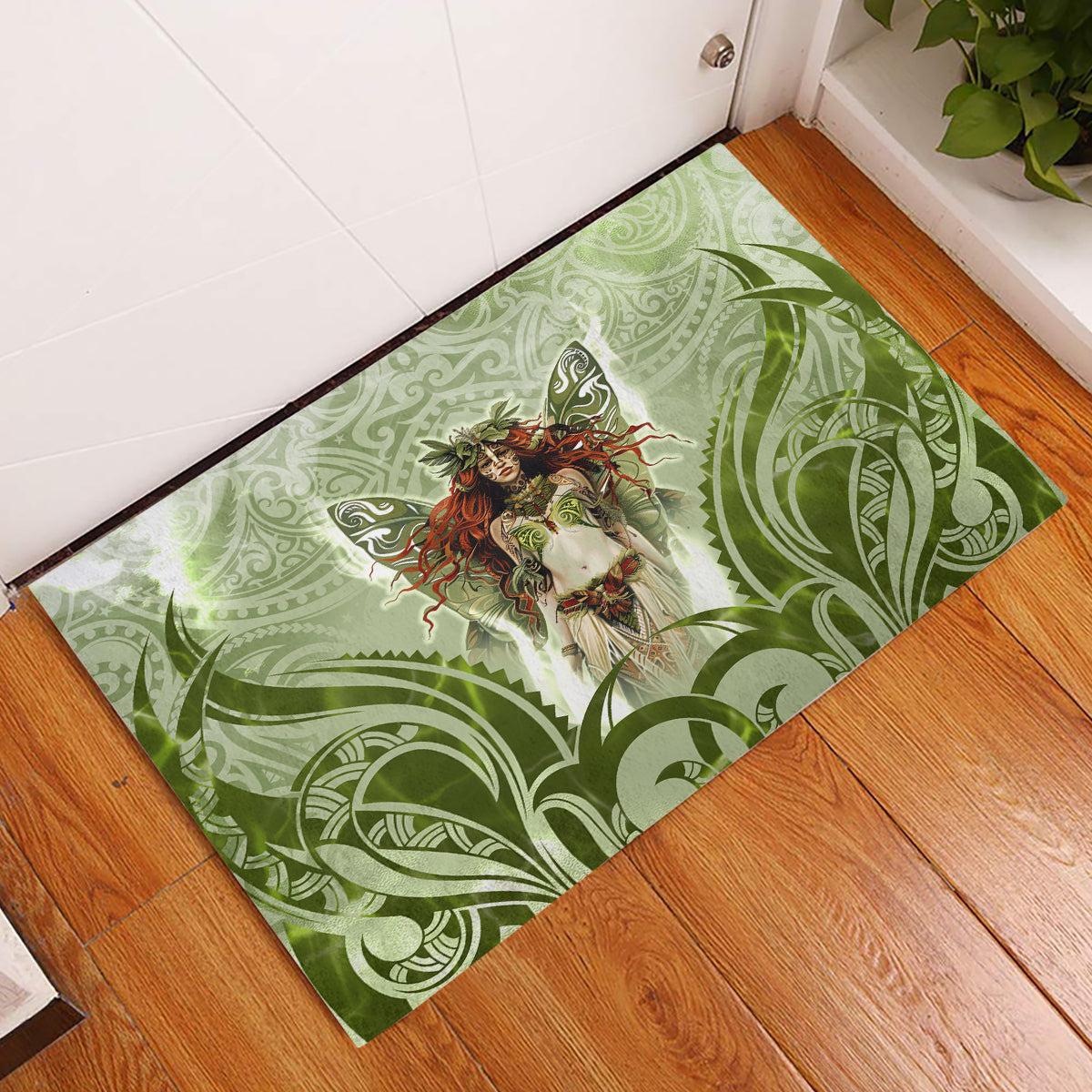 New Zealand Maori Fairy Patupaiarehe Rubber Doormat Polynesian Style