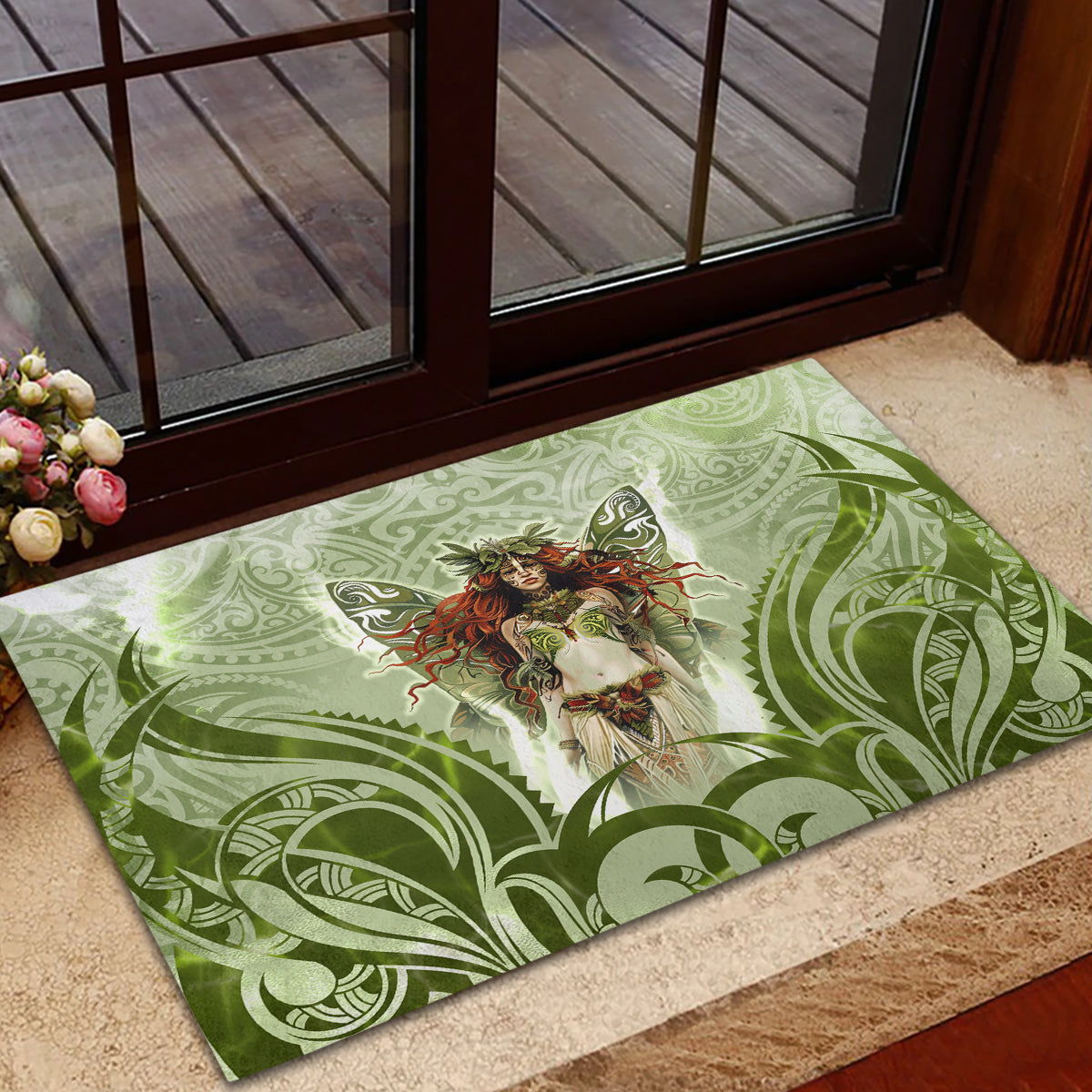 New Zealand Maori Fairy Patupaiarehe Rubber Doormat Polynesian Style