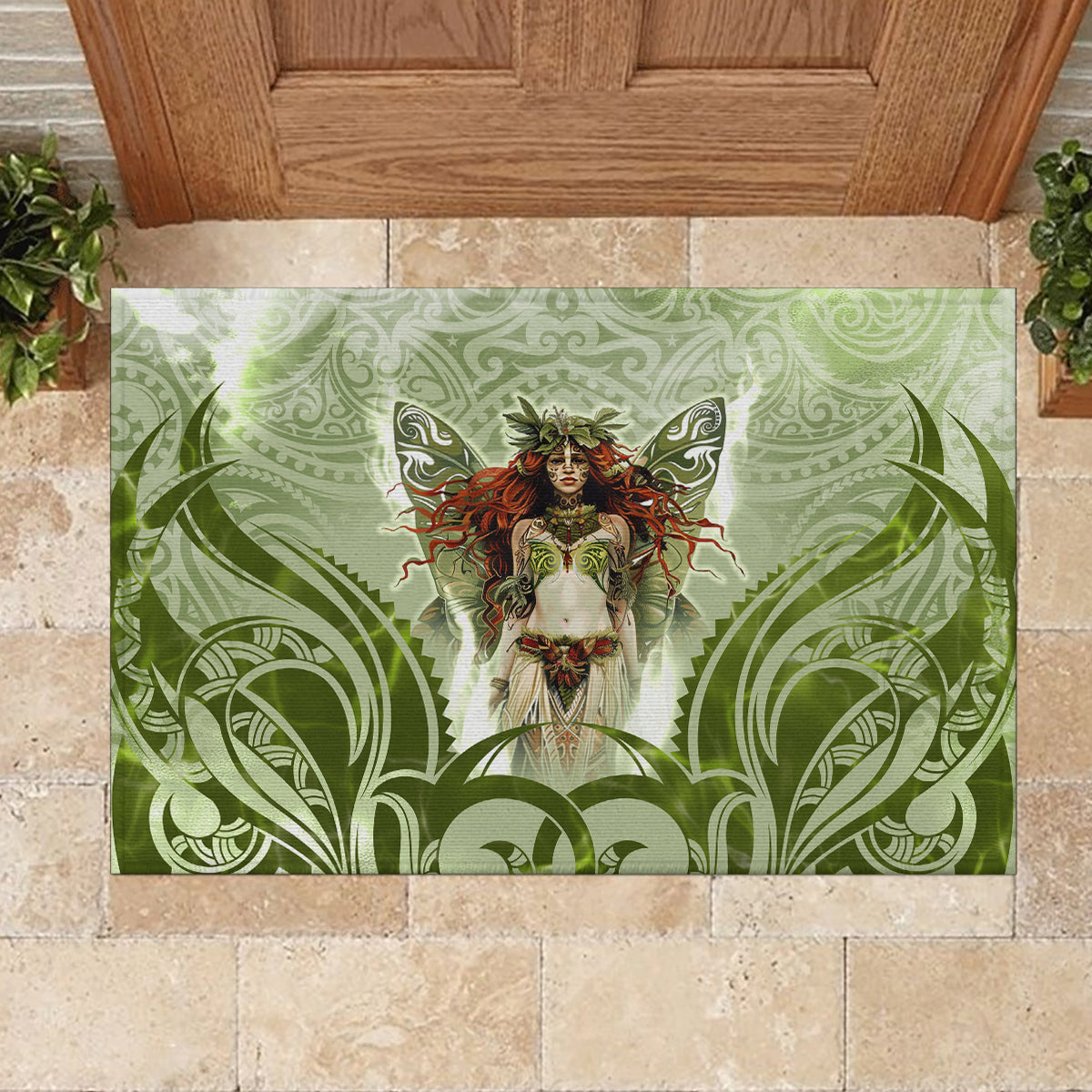 New Zealand Maori Fairy Patupaiarehe Rubber Doormat Polynesian Style