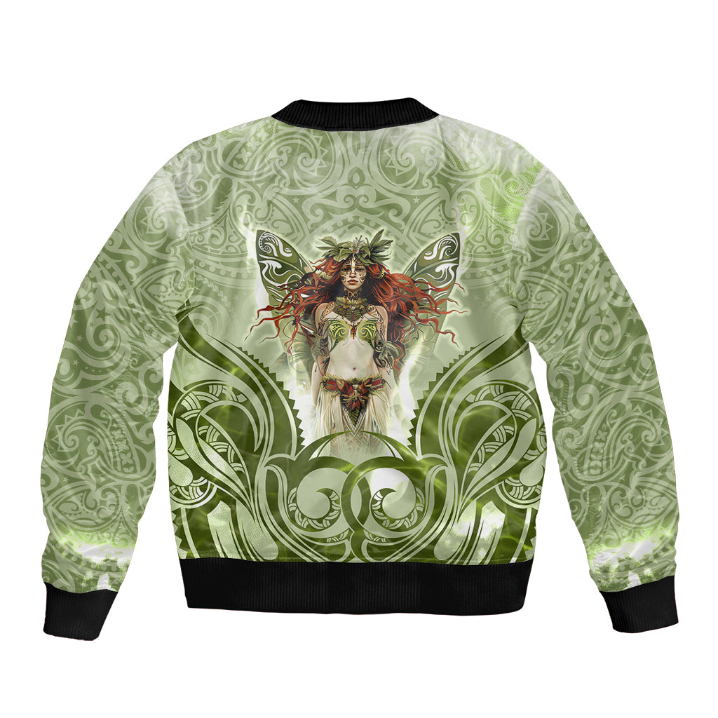 New Zealand Maori Fairy Patupaiarehe Sleeve Zip Bomber Jacket Polynesian Style LT05 - Polynesian Pride