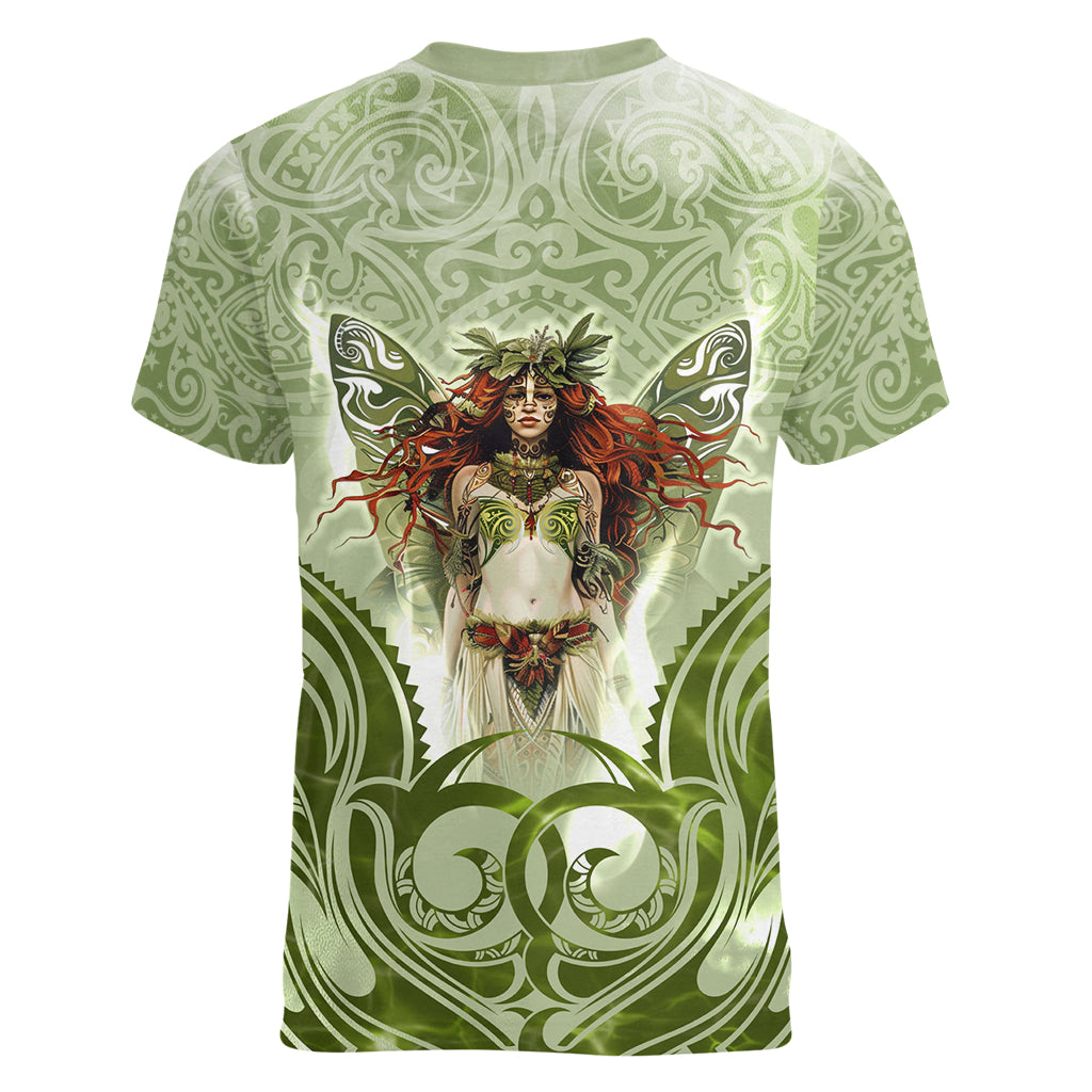 New Zealand Maori Fairy Patupaiarehe Women V Neck T Shirt Polynesian Style LT05 - Polynesian Pride