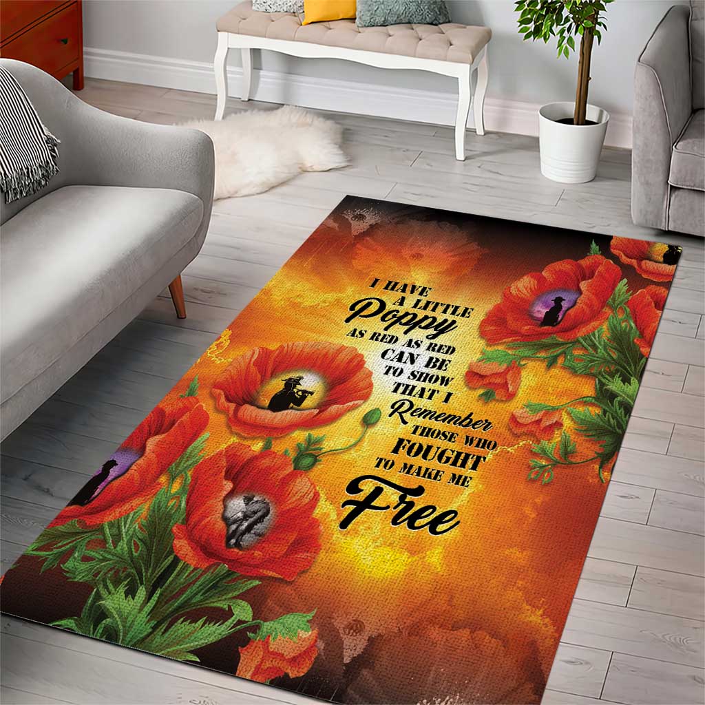 ANZAC Day Red Poppy Area Rug Honoring The ANZAC Spirit