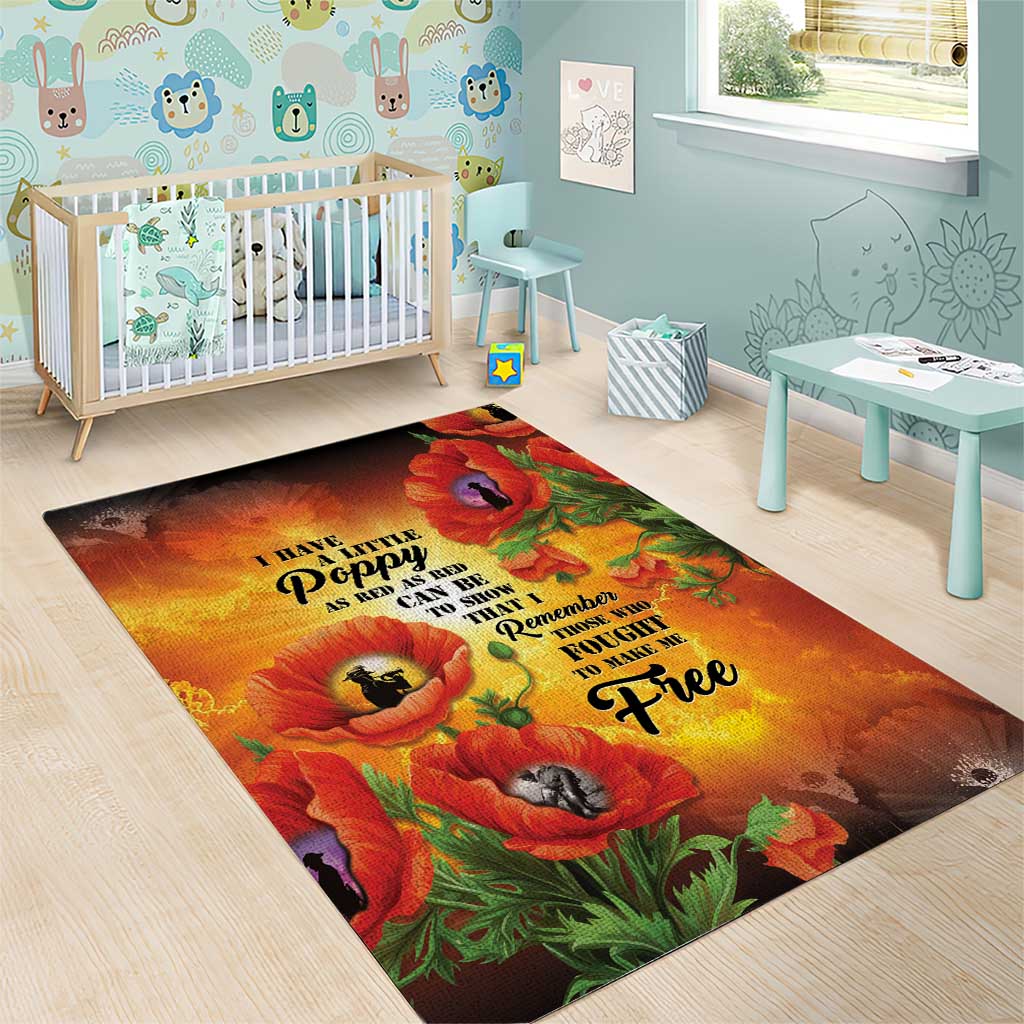 ANZAC Day Red Poppy Area Rug Honoring The ANZAC Spirit