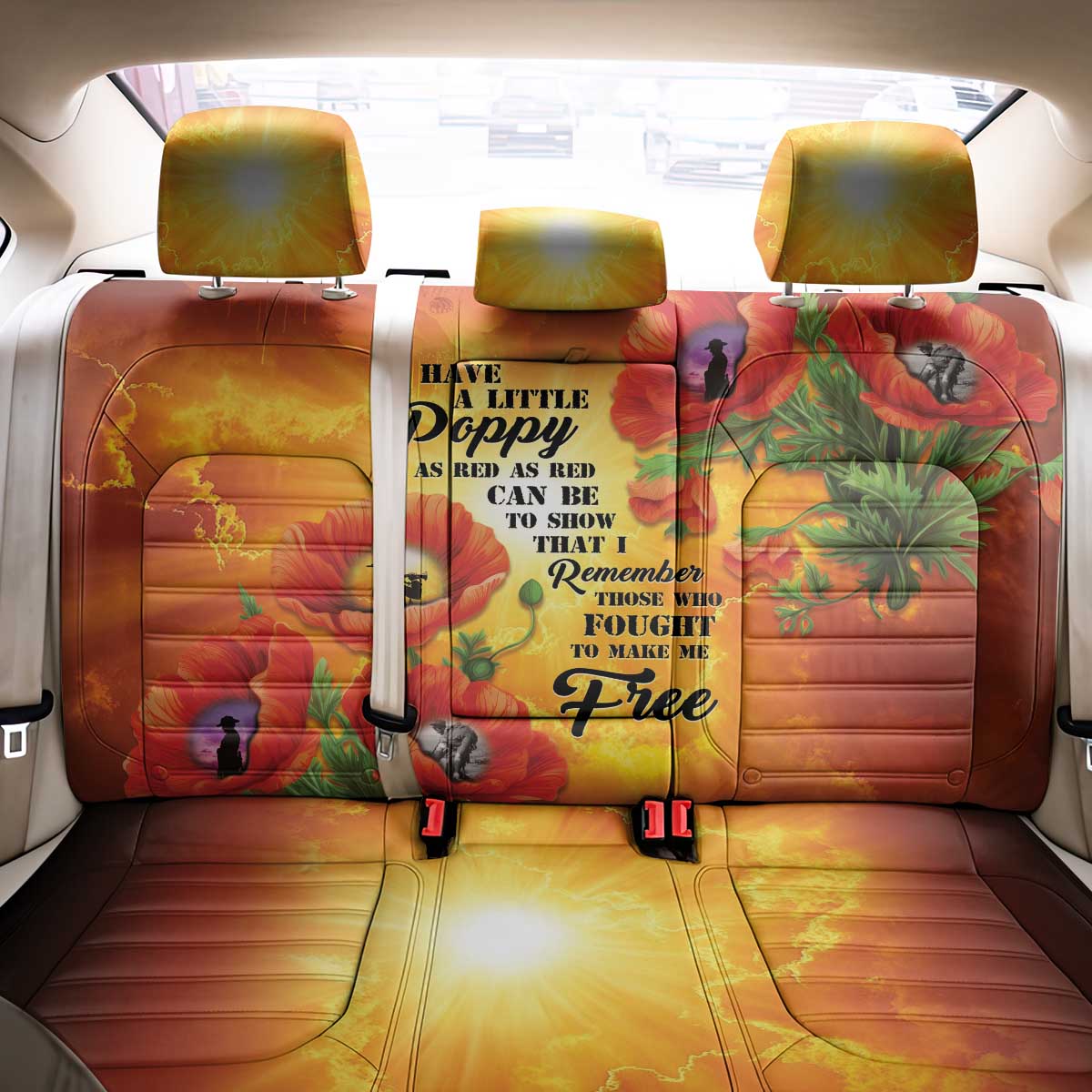 ANZAC Day Red Poppy Back Car Seat Cover Honoring The ANZAC Spirit LT05 - Polynesian Pride