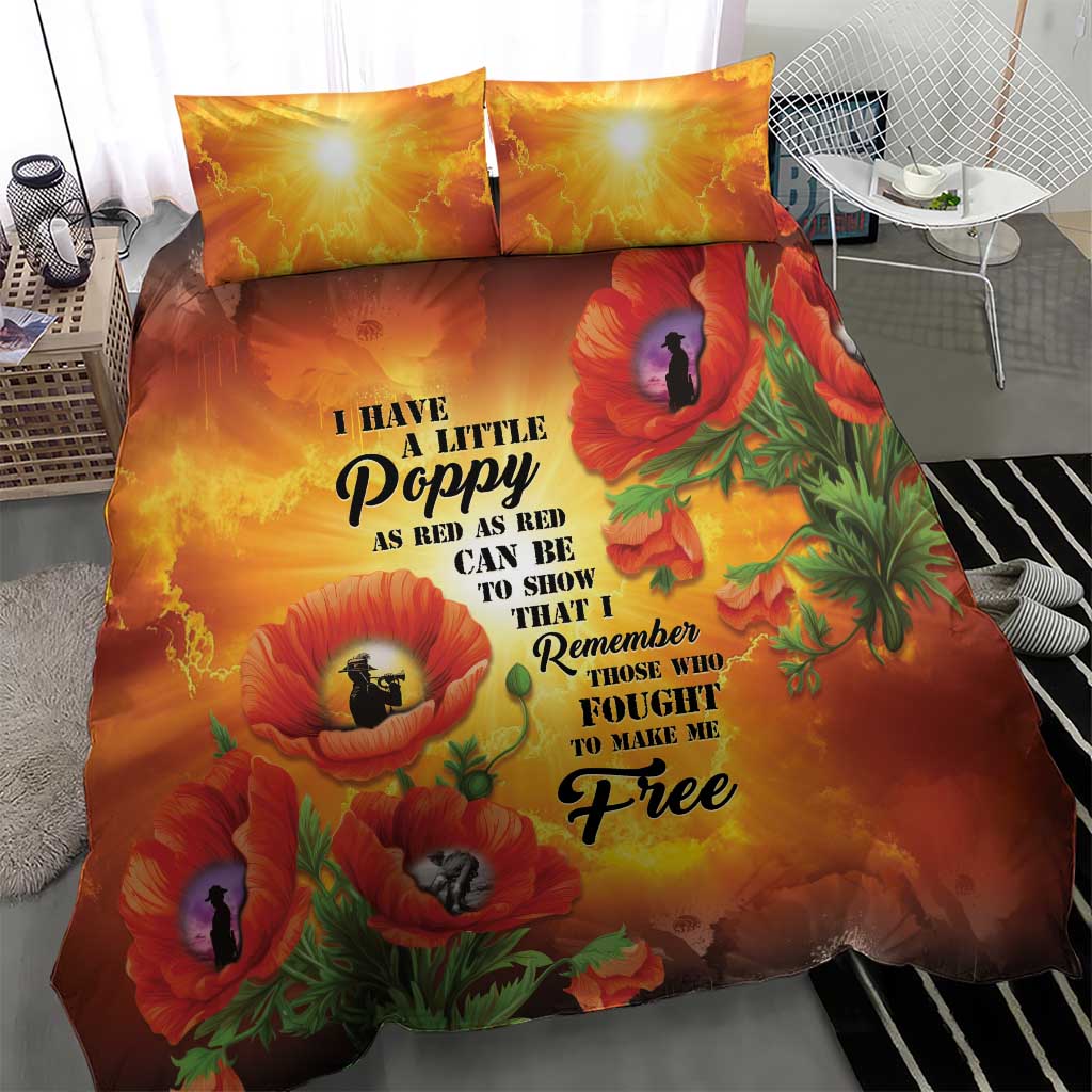 ANZAC Day Red Poppy Bedding Set Honoring The ANZAC Spirit