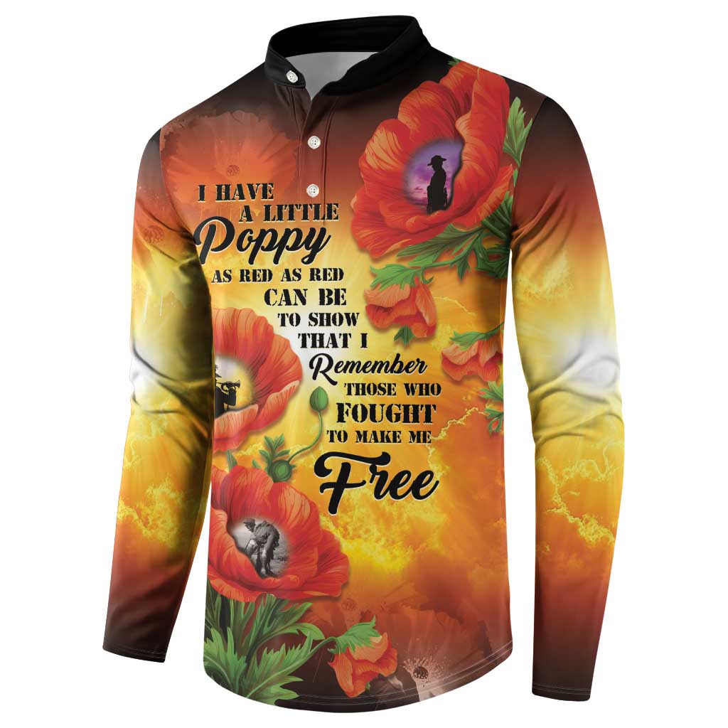 ANZAC Day Red Poppy Button Sweatshirt Honoring The ANZAC Spirit