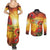 ANZAC Day Red Poppy Couples Matching Summer Maxi Dress and Long Sleeve Button Shirt Honoring The ANZAC Spirit