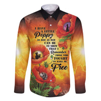 ANZAC Day Red Poppy Family Matching Long Sleeve Bodycon Dress and Hawaiian Shirt Honoring The ANZAC Spirit LT05 Dad's Shirt - Long Sleeve Orange - Polynesian Pride