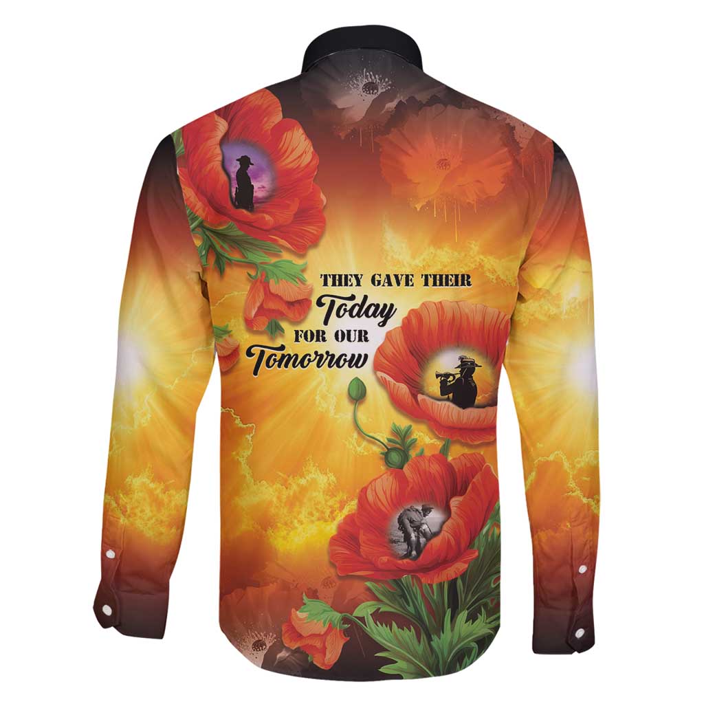 ANZAC Day Red Poppy Family Matching Long Sleeve Bodycon Dress and Hawaiian Shirt Honoring The ANZAC Spirit LT05 - Polynesian Pride